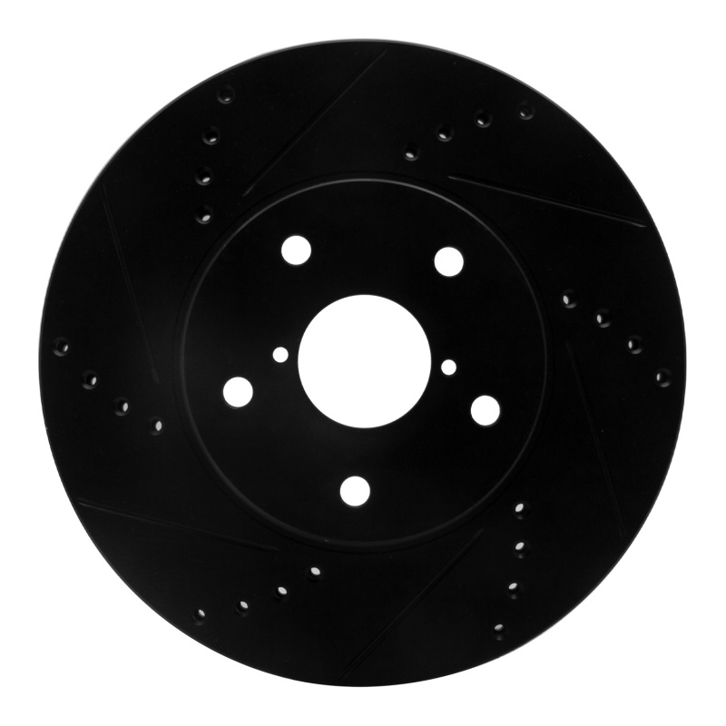 Subaru Legacy Brake Rotor (1) - Front Left - R1 Concepts - Drilled & Slotted - Black - `15-`19